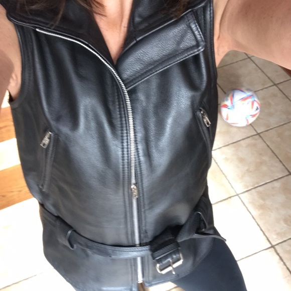 Leather Biker Vest - Picture 3 of 17